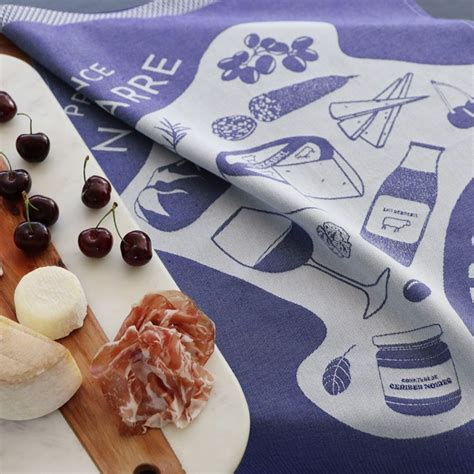 French Jacquard tea towel by Jean-Vier, "Fromage"