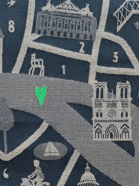 French Jacquard tea towel by Tissage Moutet "Paris Arrondissements"