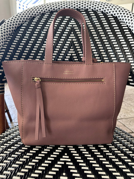 Small Shopper by Loxwood "le Cabas Parisien" in "Rosewood" with perforated leather "L"