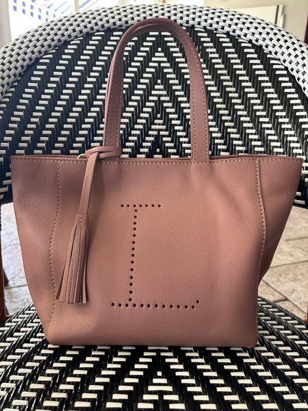 Small Shopper by Loxwood "le Cabas Parisien" in "Rosewood" with perforated leather "L"