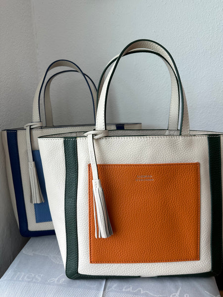 Shopper by Loxwood "le Cabas Parisien" in "Jasmine white with Papaya"