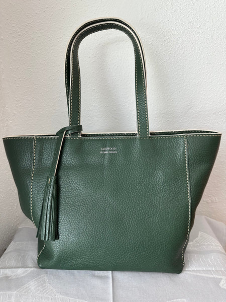 Shopper by Loxwood "le Cabas Parisien" in "Leaf Green" zippered