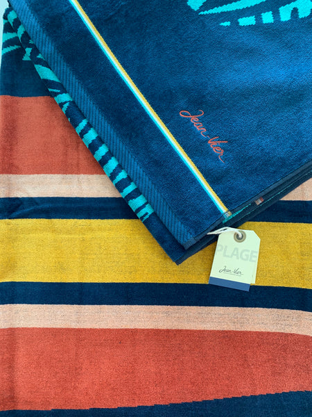 Luxury beach towel by Jean-Vier, "Surf Board Duo"