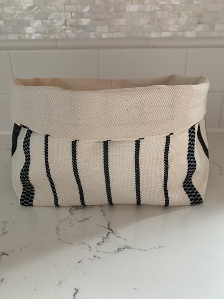 French bread basket "Cream with Black Stripes" by Jean-Vier