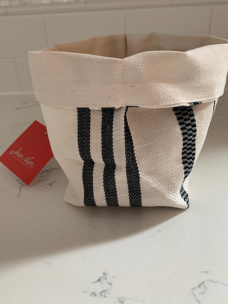 French bread basket "Cream with Black Stripes" by Jean-Vier