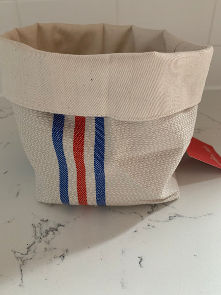 French bread basket "Linen/Cotton Blue stripes" by Jean-Vier