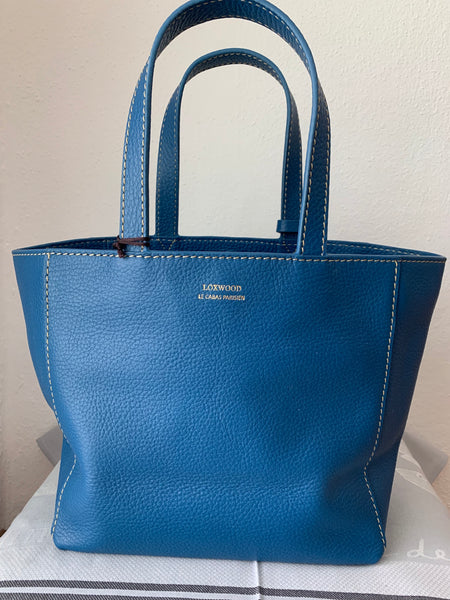 Small Shopper by Loxwood "le Cabas Parisien" in "Denim Blue Leather"