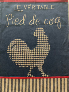 French Jacquard tea towel by Tissage Moutet "Pied de Coq" Rooster