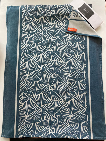 French Jacquard tea towel by Jean-Vier, "Tropical Palms"