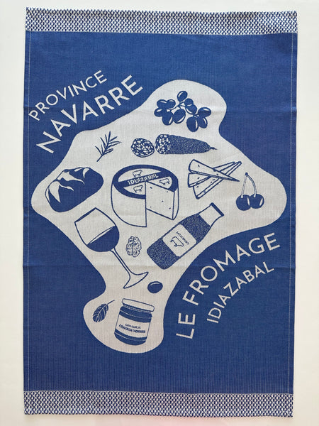 French Jacquard tea towel by Jean-Vier, "Fromage"