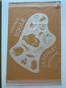 French Jacquard tea towel by Jean-Vier, "Le Poulet"