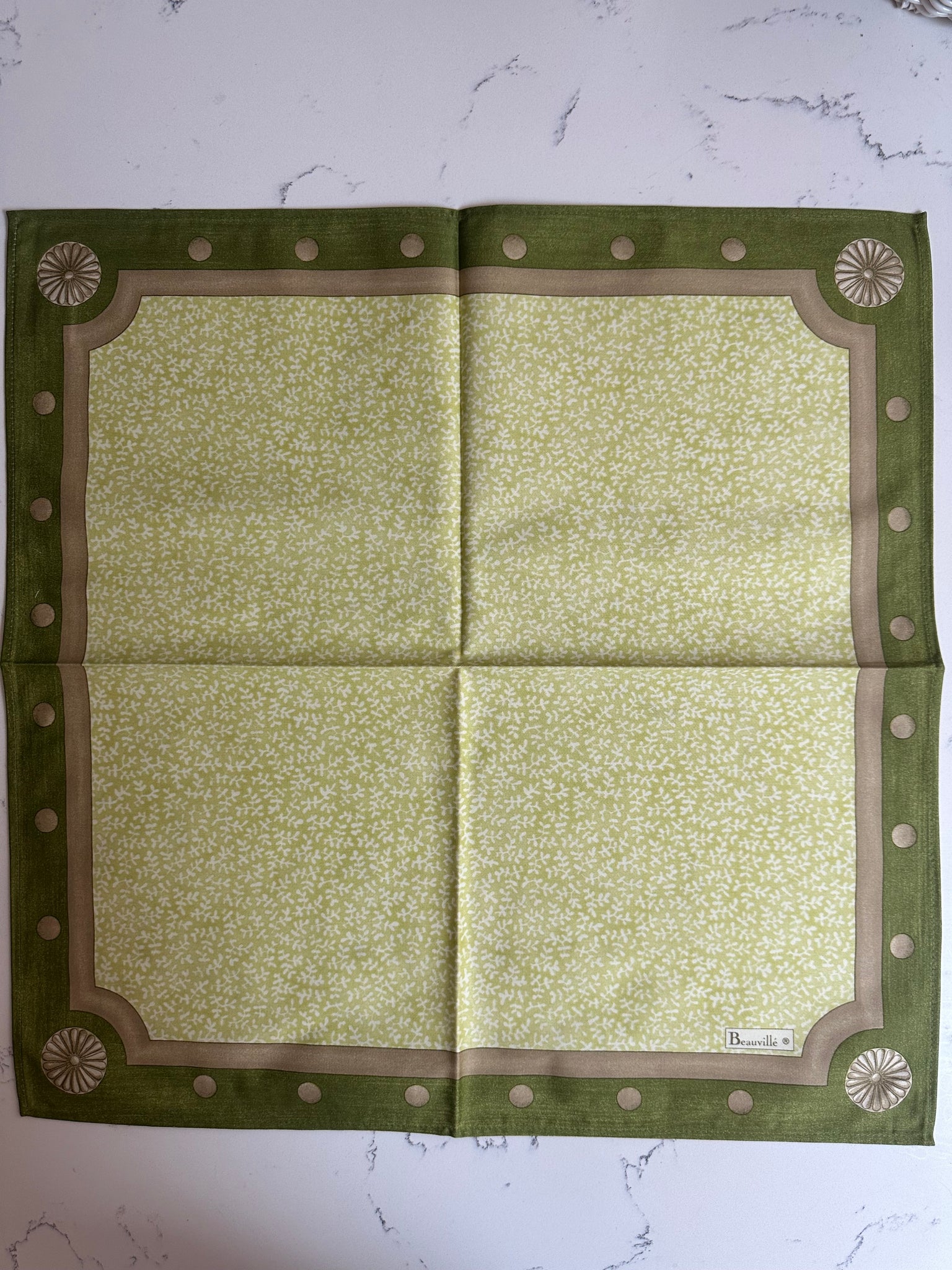 Beauvillé large dinner napkin, "Chartreuse green"