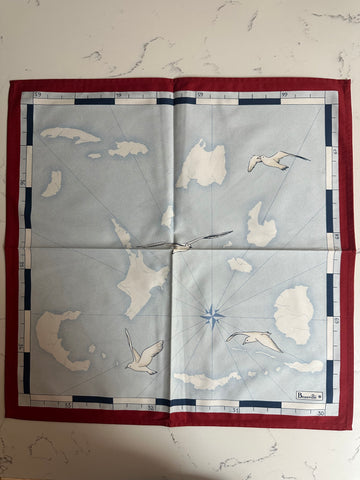 Beauvillé large dinner napkin, "Nautical Seagulls"