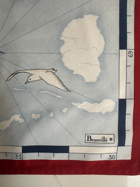 Beauvillé large dinner napkin, "Nautical Seagulls"