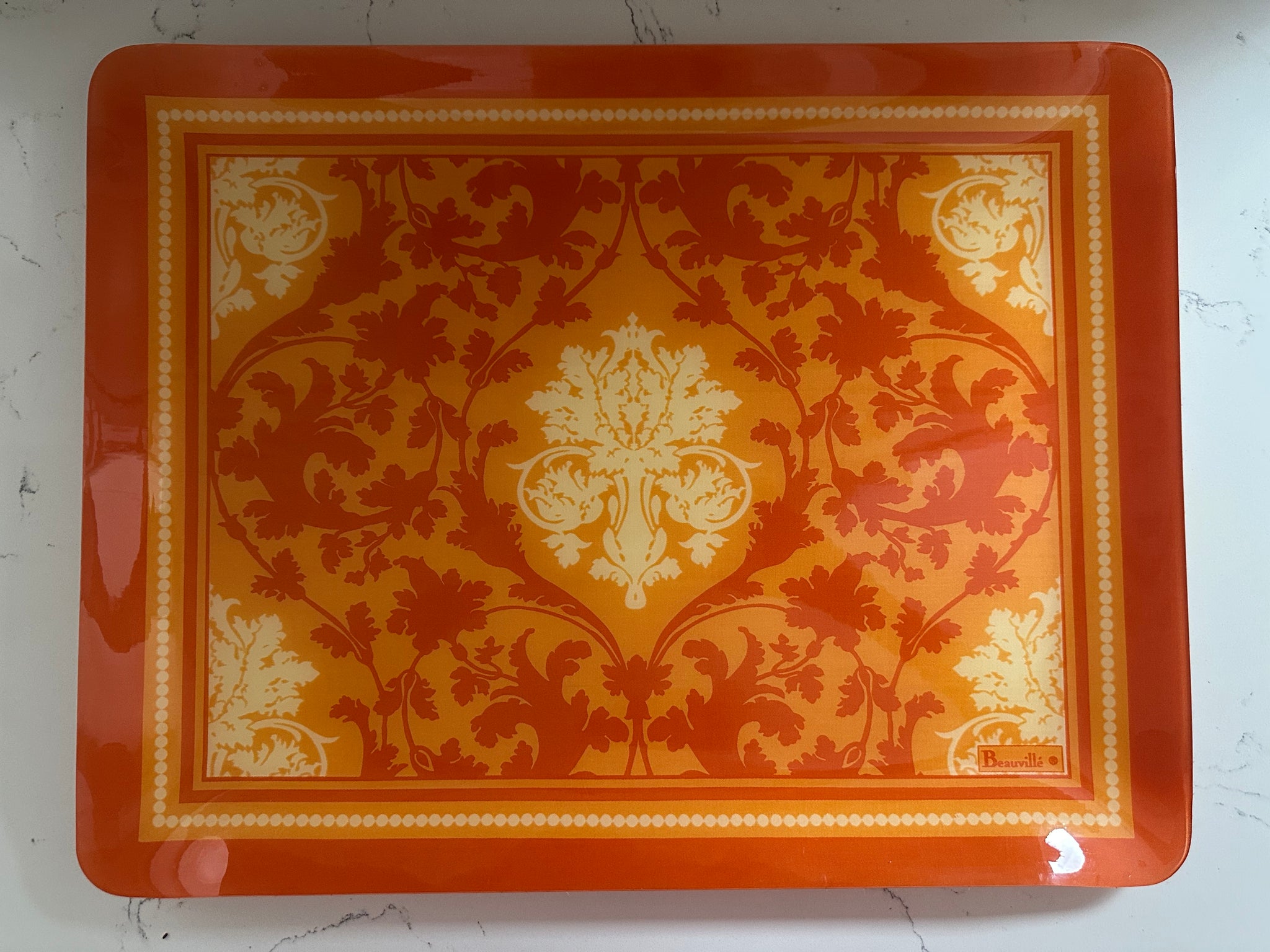 Beauvillé Serving Tray, Medium, Orange