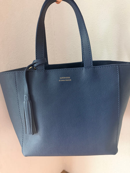 Small Shopper by Loxwood "le Cabas Parisien" in "Denim Blue Leather"