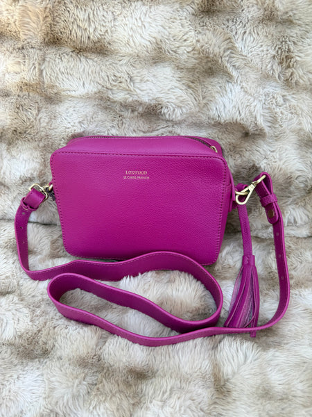 Camera bag by Loxwood in "Fuchsia" with wide shoulder strap