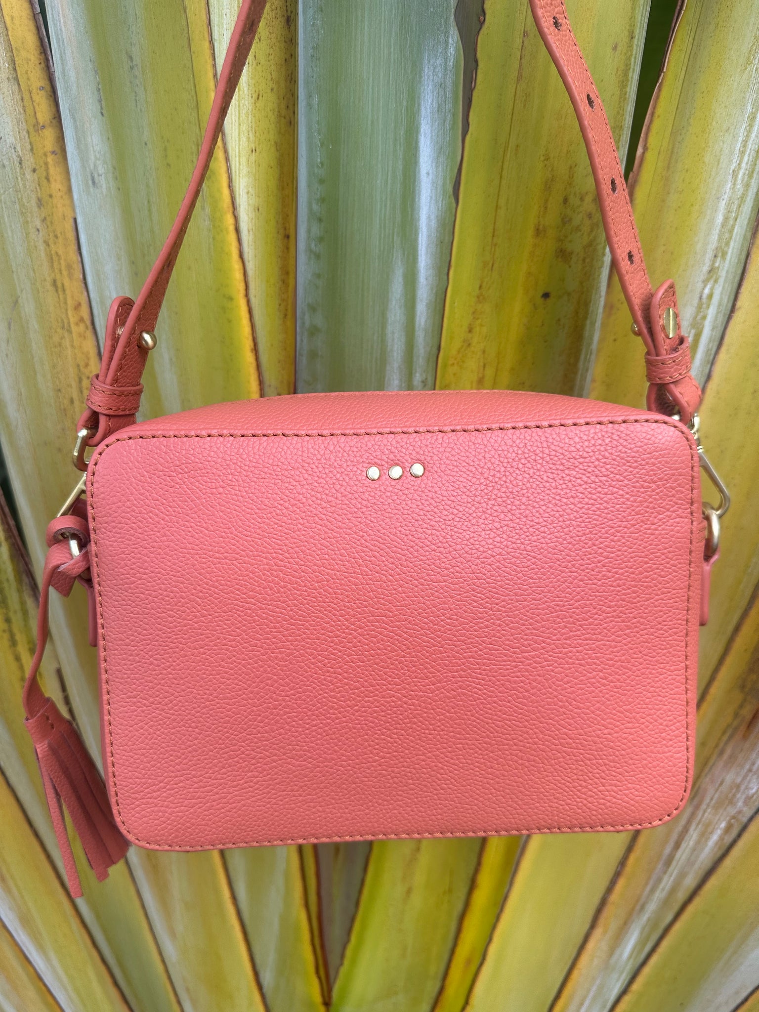 Camera bag by Loxwood in "Coral" with wide shoulder strap