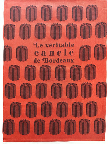 French Jacquard tea towel by Tissage Moutet "Canelé de Bordeaux"