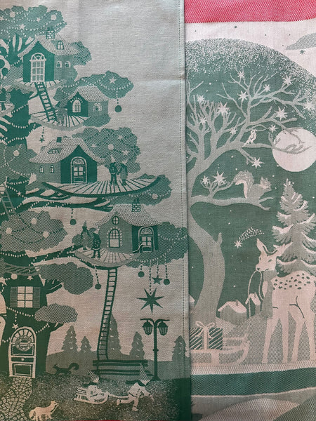 French Jacquard tea towel by Tissage Moutet "Snow Globe"