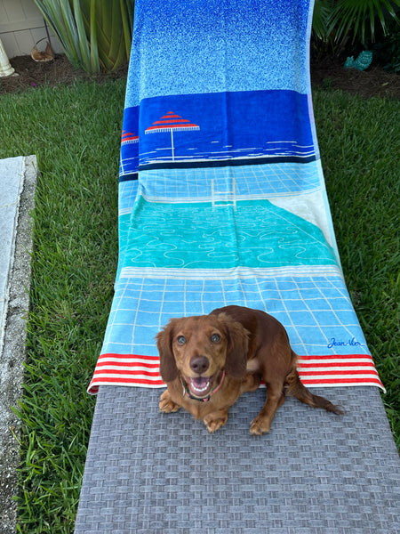 Luxury beach towel by Jean-Vier, "Beachside Horizon"