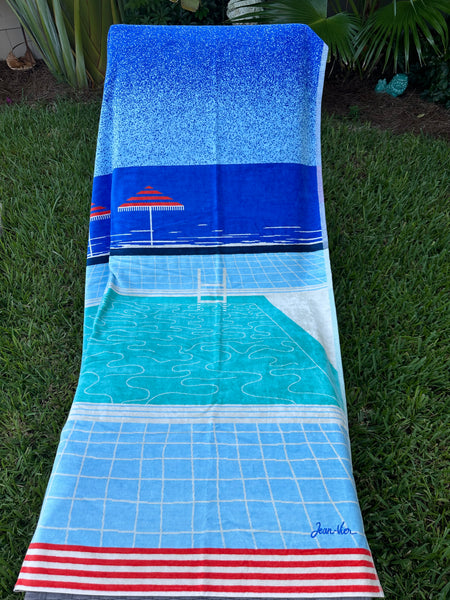 Luxury beach towel by Jean-Vier, "Beachside Horizon"