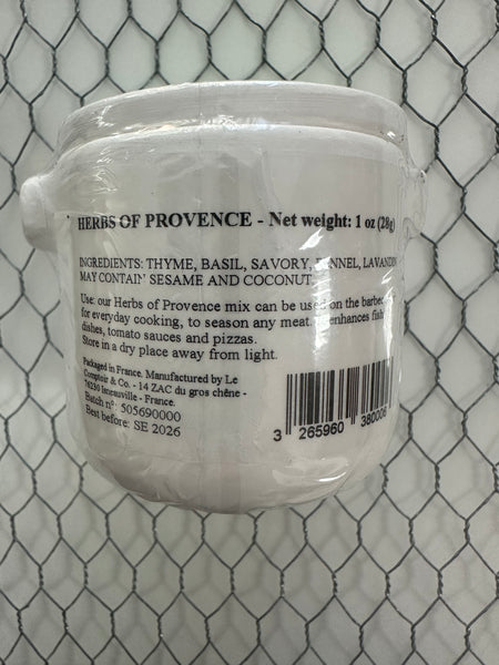 Herbes de Provence in earthenware jar
