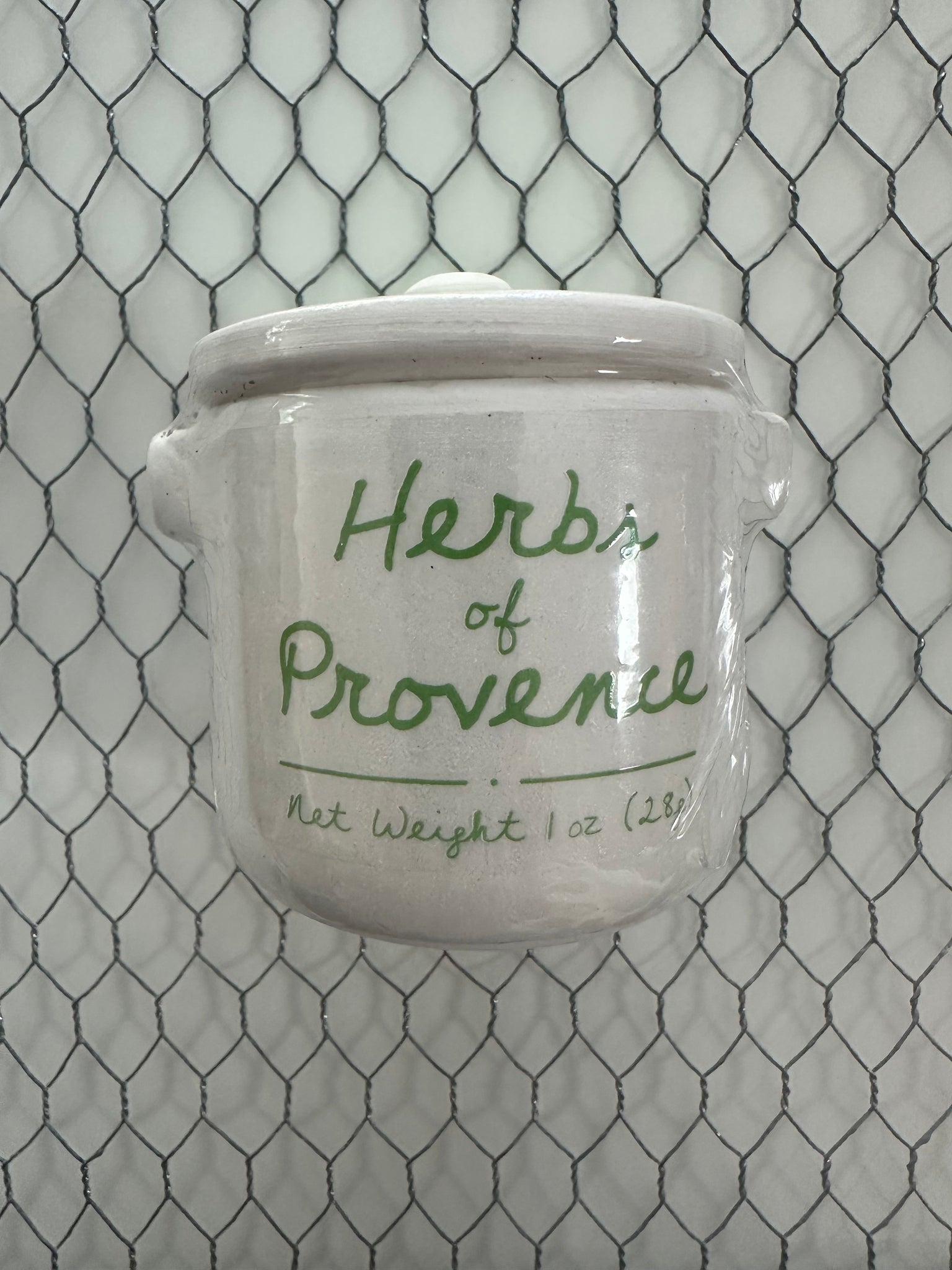 Herbes de Provence in earthenware jar
