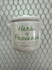 Herbes de Provence in earthenware jar