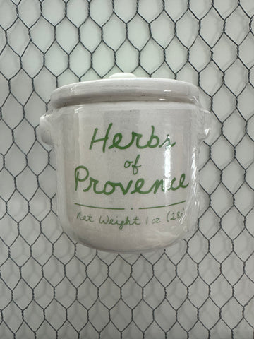 Herbes de Provence in earthenware jar