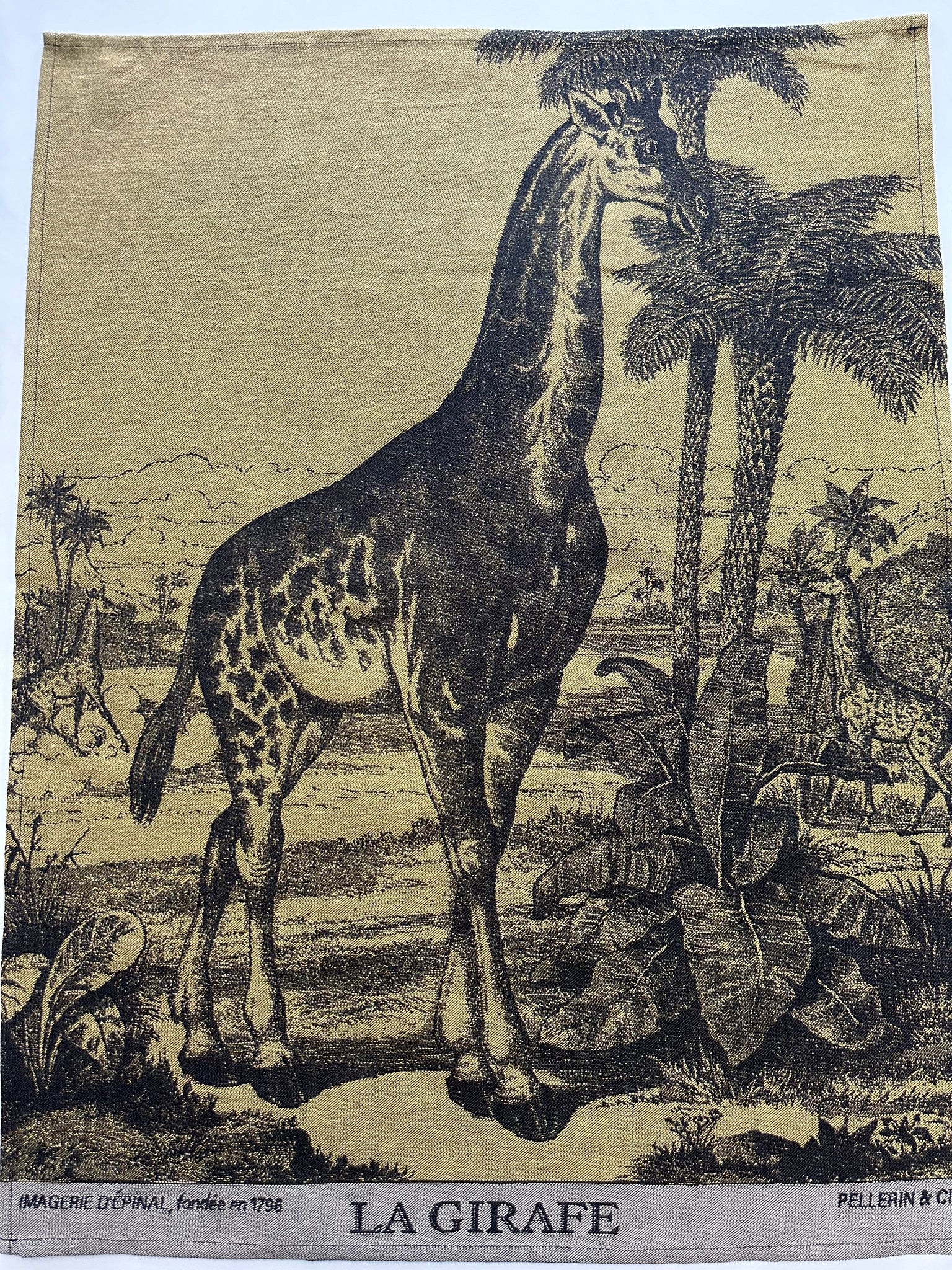 French Jacquard tea towel by Tissage Moutet "La Girafe"