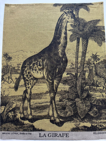 French Jacquard tea towel by Tissage Moutet "La Girafe"