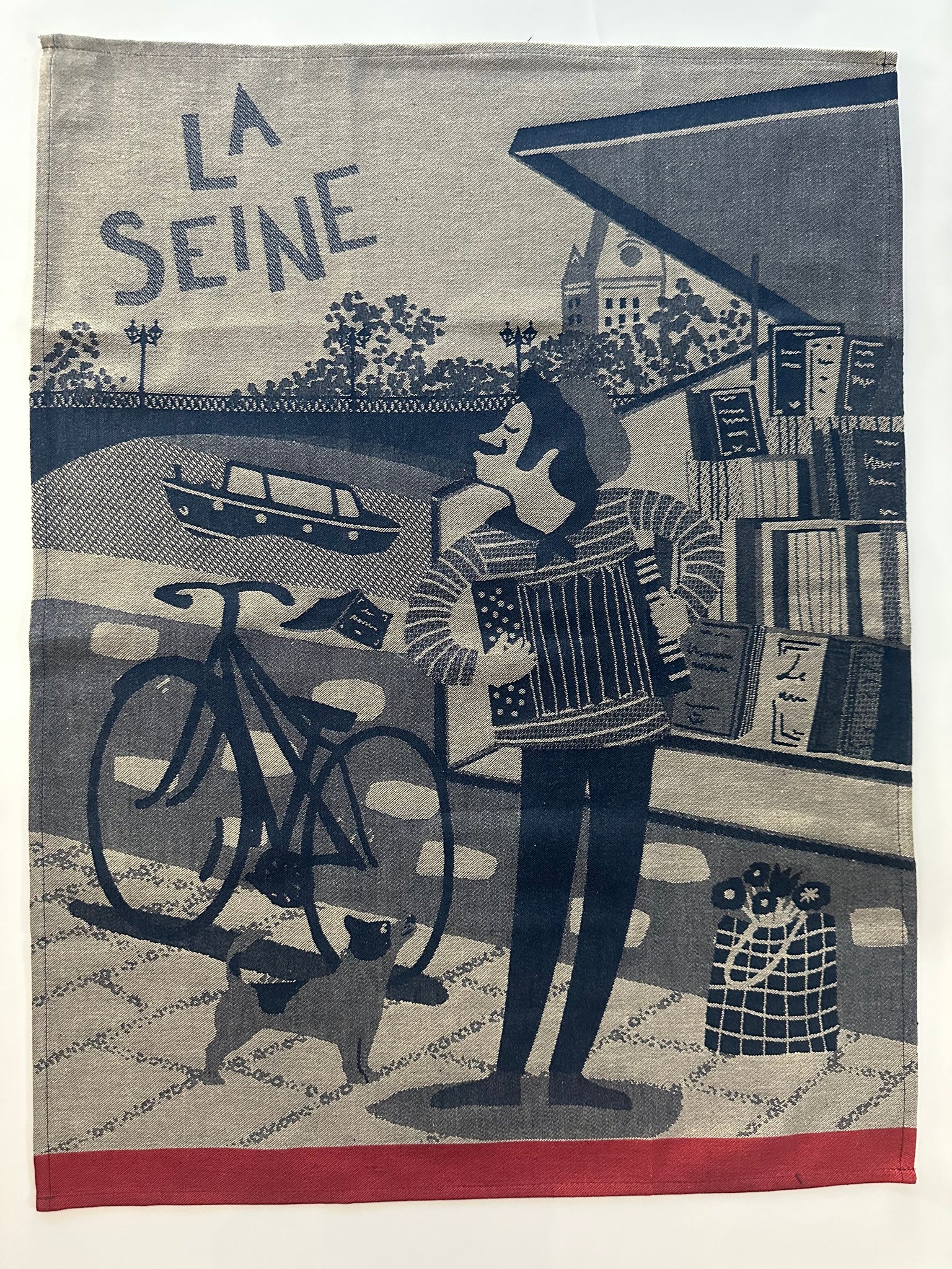 French Jacquard tea towel by Tissage Moutet "La Seine"