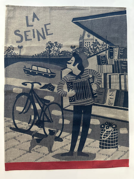 French Jacquard tea towel by Tissage Moutet "La Seine"