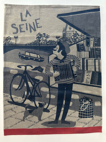 French Jacquard tea towel by Tissage Moutet "La Seine"