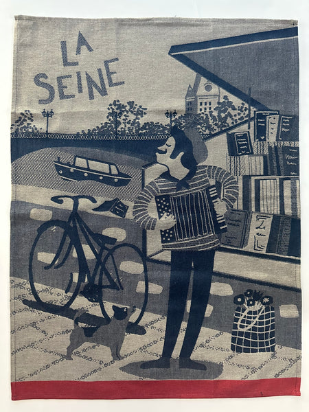 French Jacquard tea towel by Tissage Moutet "La Seine"