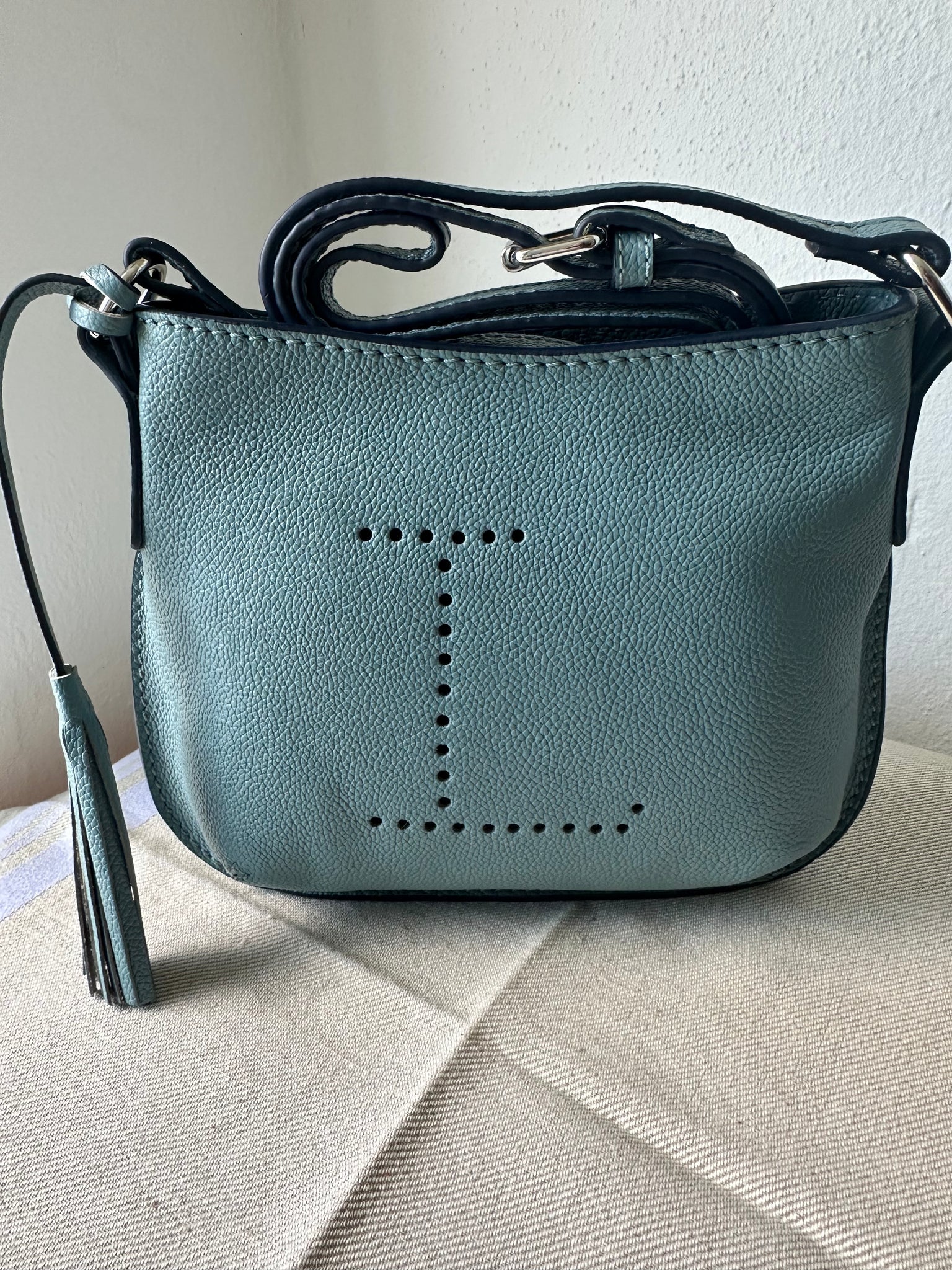 Mini Celia Crossbody Saddle Bag by Loxwood "le Cabas Parisien" in "Ocean blue"