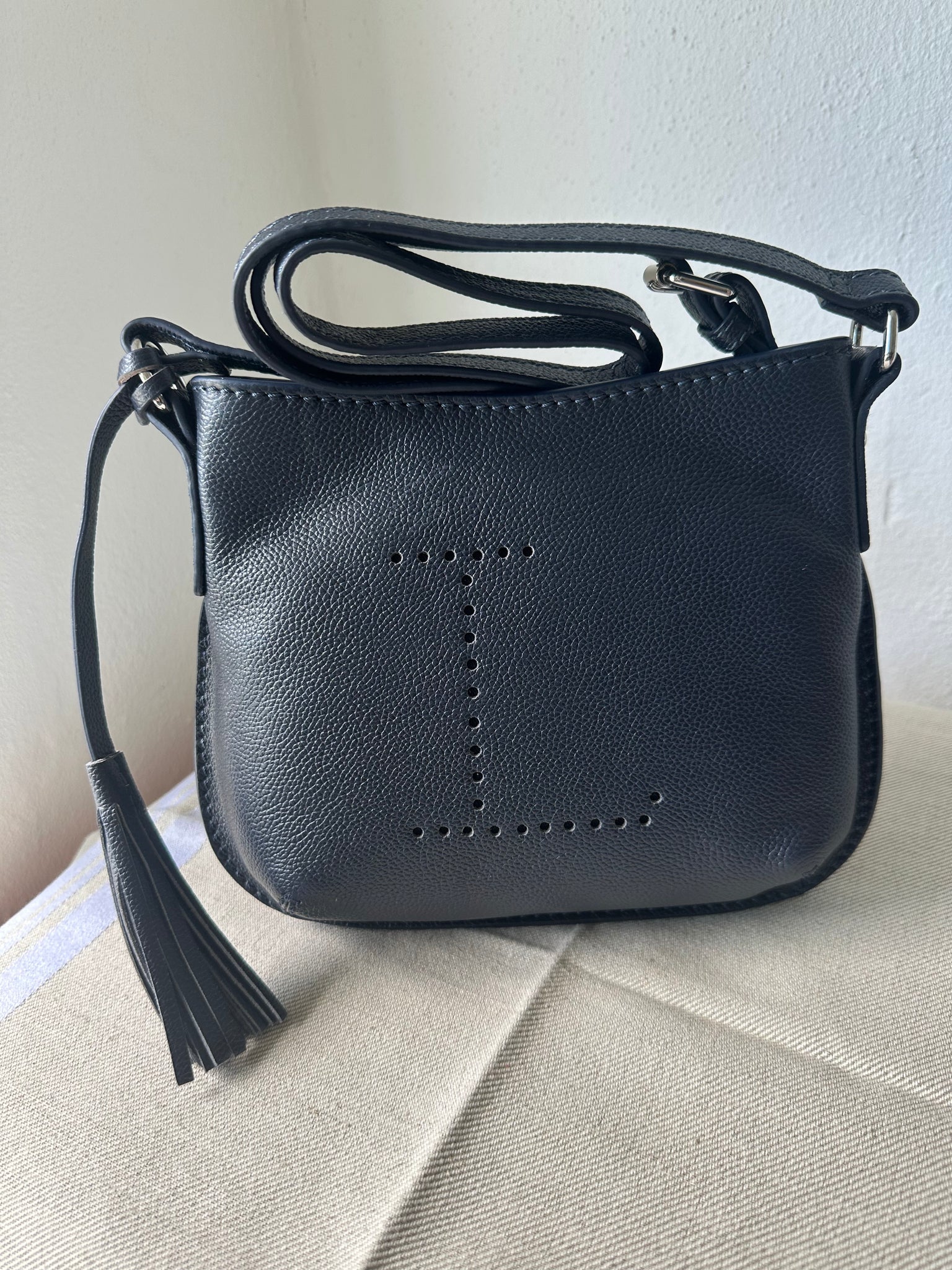 Mini Celia Crossbody Saddle Bag by Loxwood "le Cabas Parisien" in "Midnight blue"