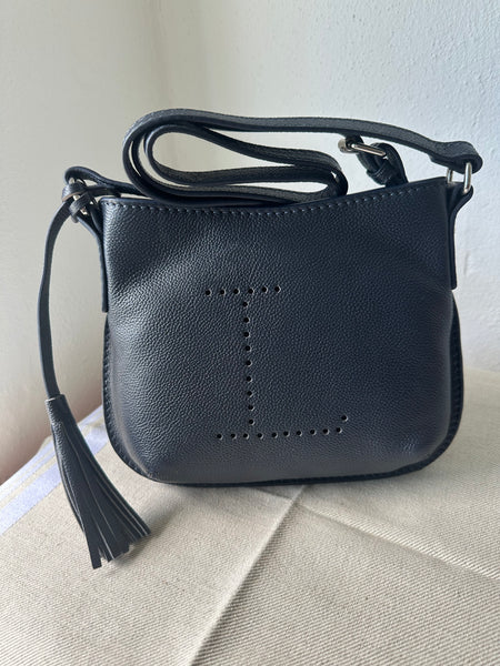Mini Celia Crossbody Saddle Bag by Loxwood "le Cabas Parisien" in "Midnight blue"