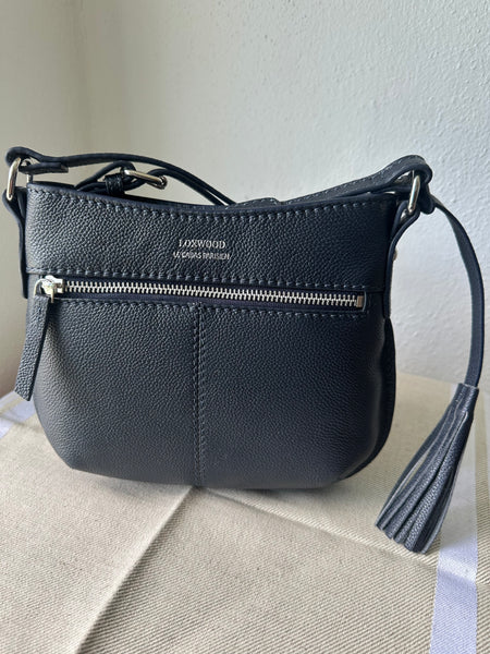 Mini Celia Crossbody Saddle Bag by Loxwood "le Cabas Parisien" in "Midnight blue"