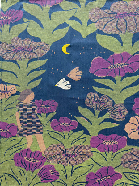 French Jacquard tea towel by Tissage Moutet "Nocturne"