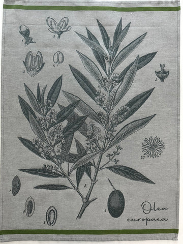 French Jacquard tea towel by Tissage Moutet "Olea"