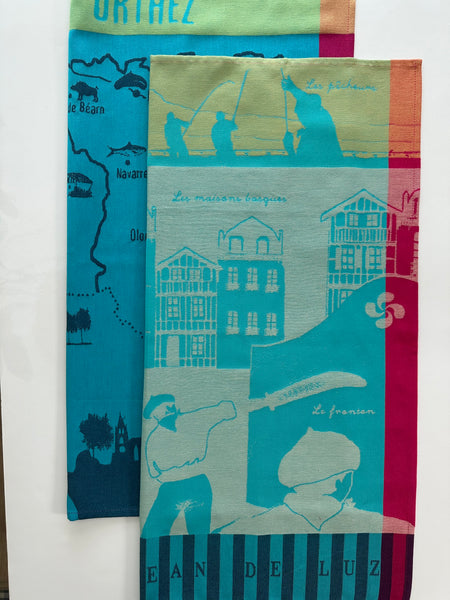 French Jacquard tea towel by Tissage Moutet "Orthez"