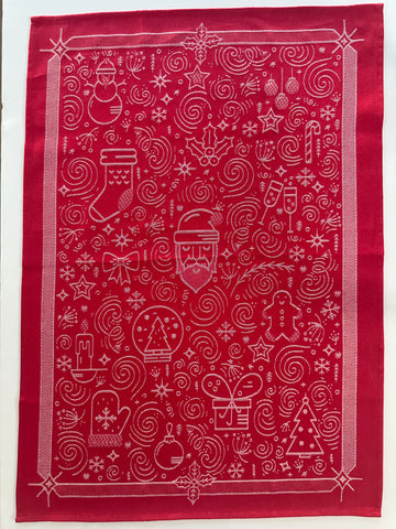 French Jacquard tea towel by Tissage Moutet "Père Noël" limited edition!