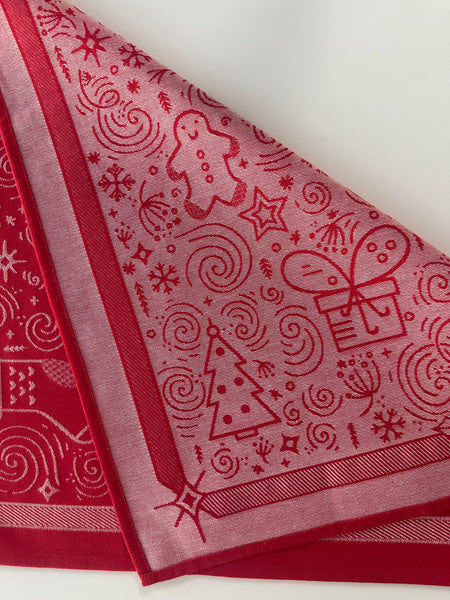 French Jacquard tea towel by Tissage Moutet "Père Noël" limited edition!