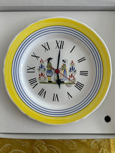Quimper handpainted pottery wall clock