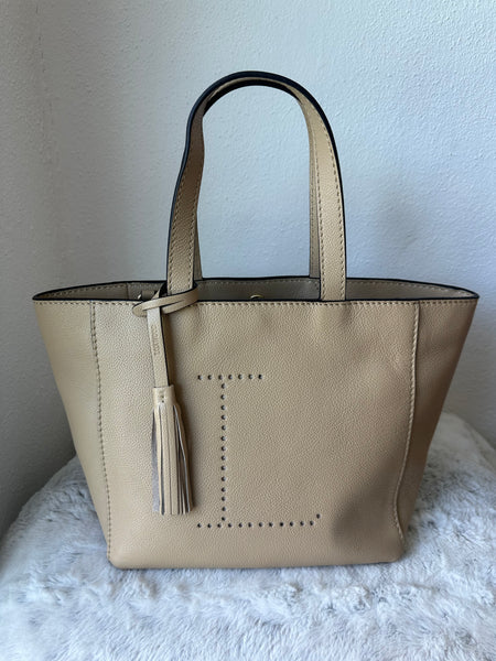 Small Shopper by Loxwood "le Cabas Parisien" in "Sand" with perforated leather "L"