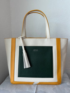 Shopper by Loxwood "le Cabas Parisien" in "Jasmine white with Leaf Green"