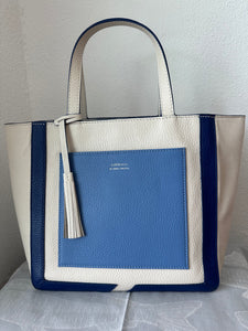 Shopper by Loxwood "le Cabas Parisien" in "Jasmine white with summer blues"
