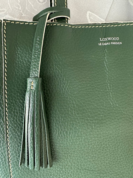 Shopper by Loxwood "le Cabas Parisien" in "Leaf Green" zippered
